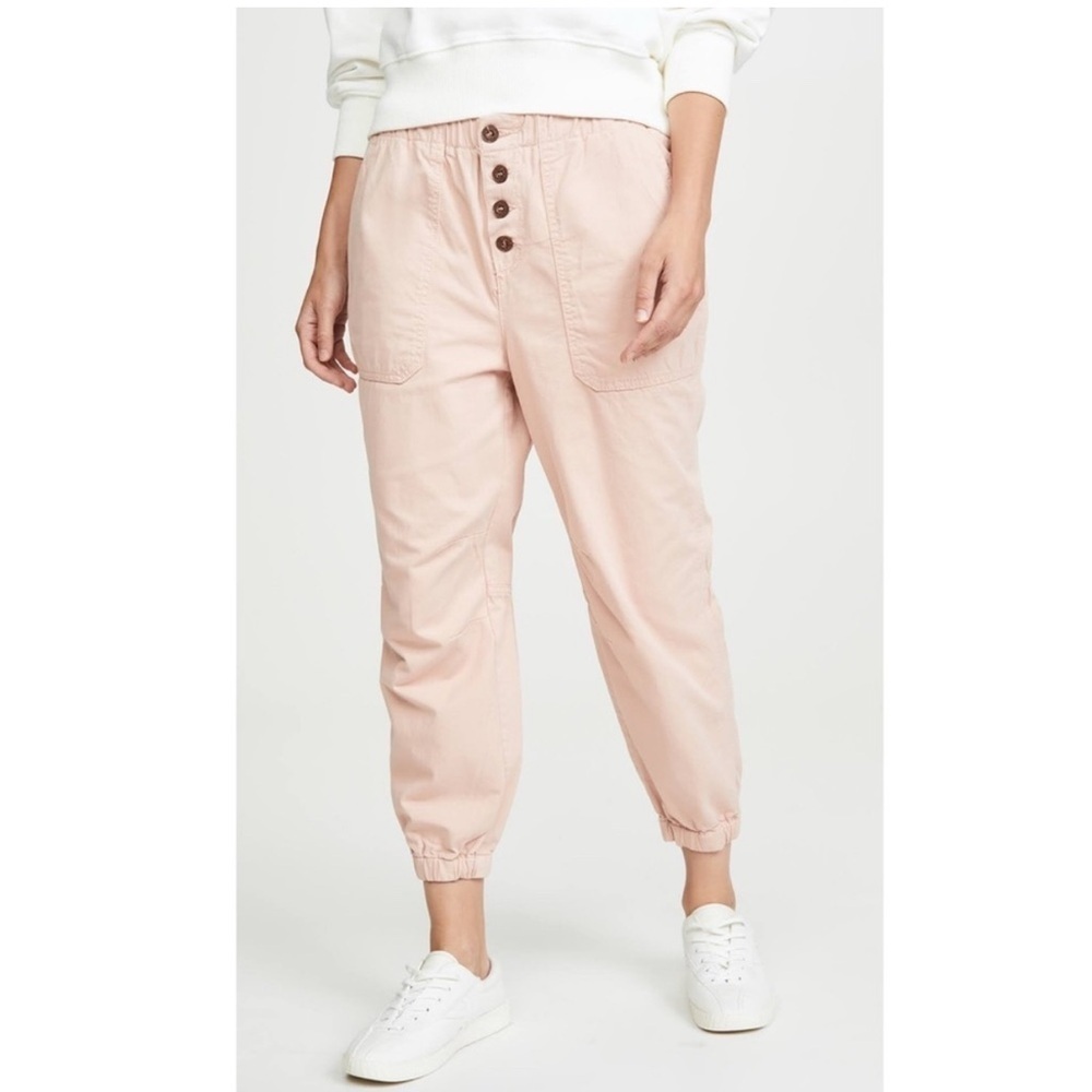 NWT Free People Cadet Pull On Jogger Pant Pink Sand Size M